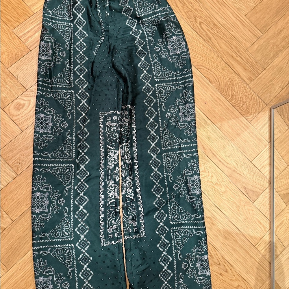 Zara Men's Teal Patterned Joggers